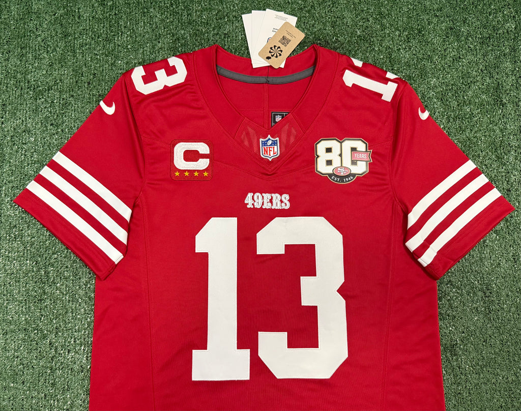 Brock Purdy San Francisco 49ers Jersey #13 Nike Vapor Fuse Limited Stitched Red Size (Medium) NFL
