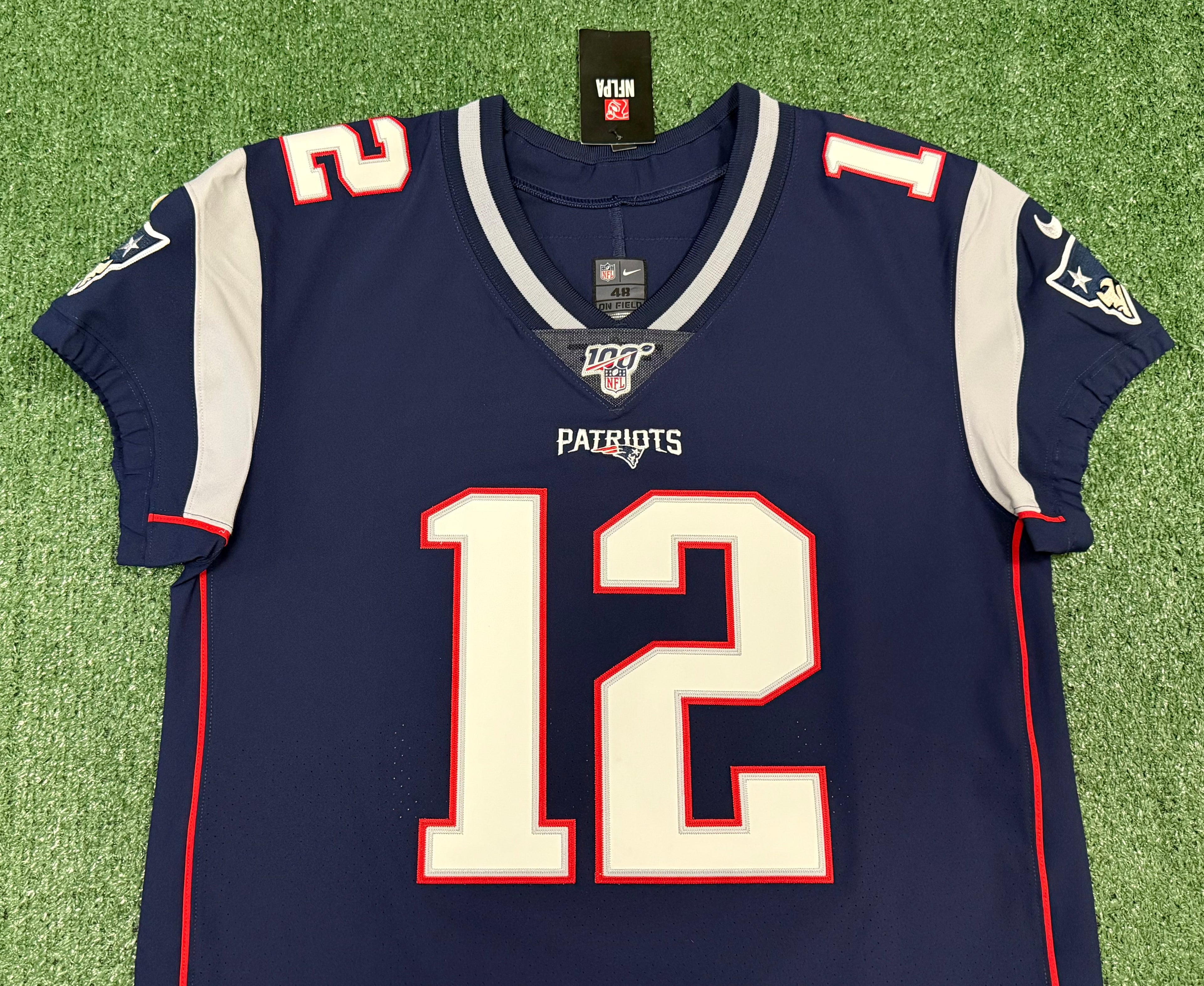 Tom Brady New England Patriots Jersey #12 Nike Vapor Elite Blue Size 48 (XL) NFL