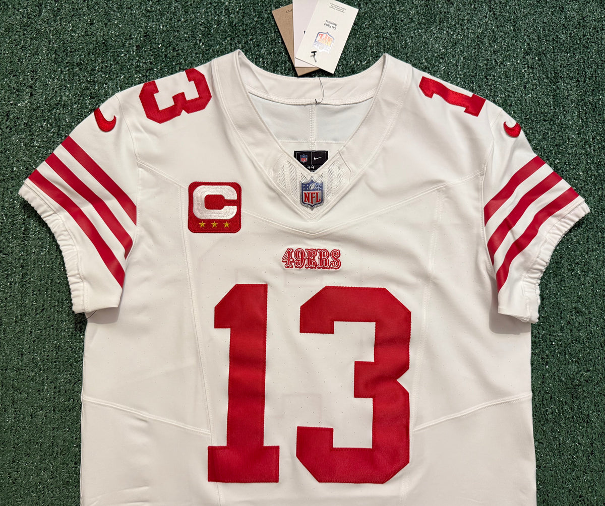 Brock Purdy San Francisco 49ers Jersey #13 Nike Vapor FUSE Elite White Size 44 (Large) NFL
