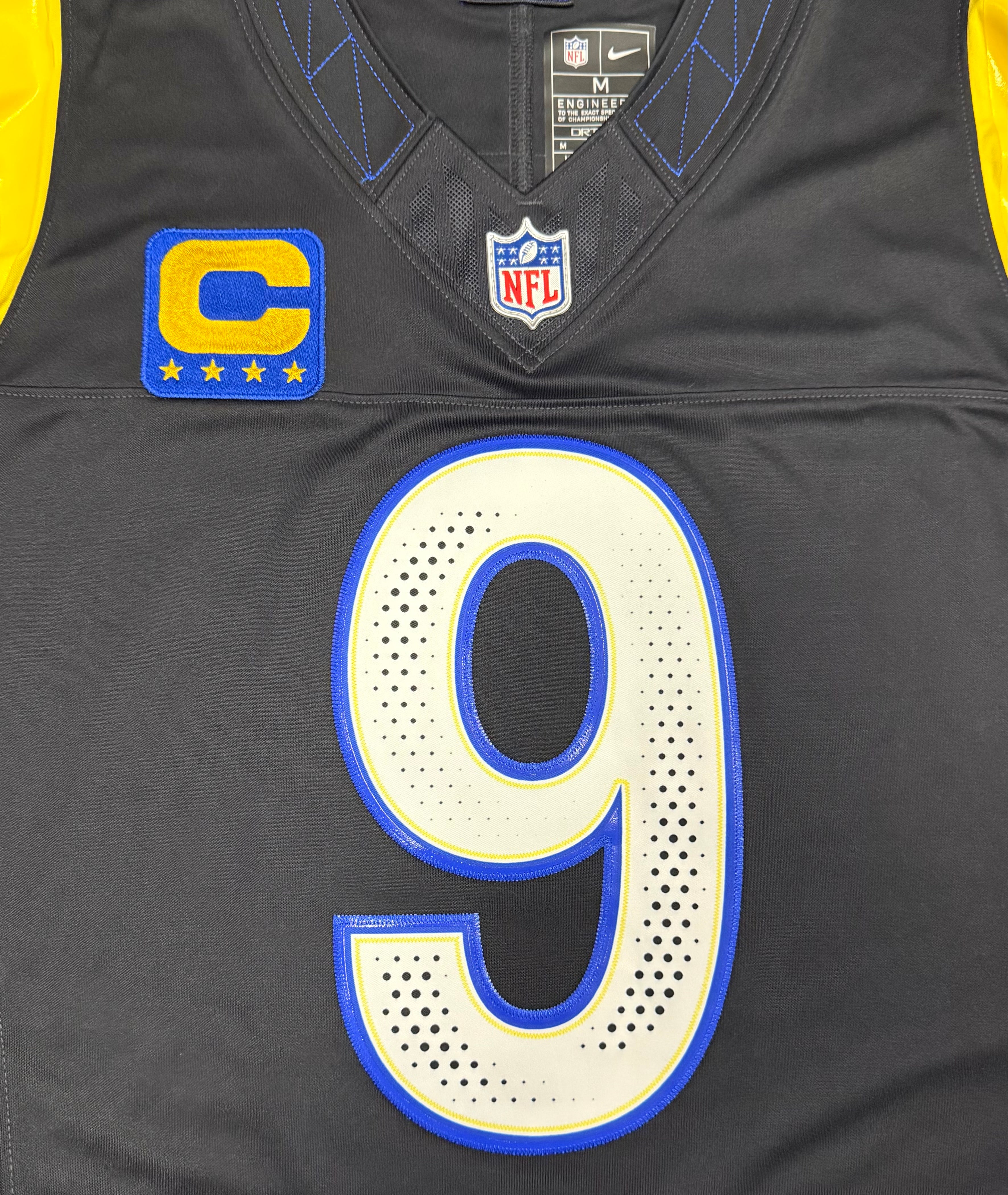 Matthew Stafford Los Angeles Rams Jersey #9 Nike FUSE Rivalry Black Size (Medium) NFL