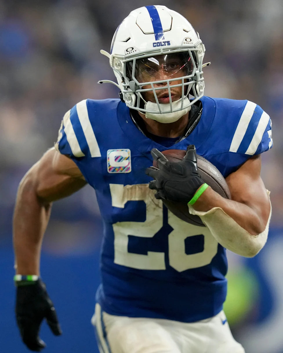 Jonathan Taylor Indianapolis Colts Jersey #28 Nike Vapor Fuse Elite Blue Size 44 (L) NFL