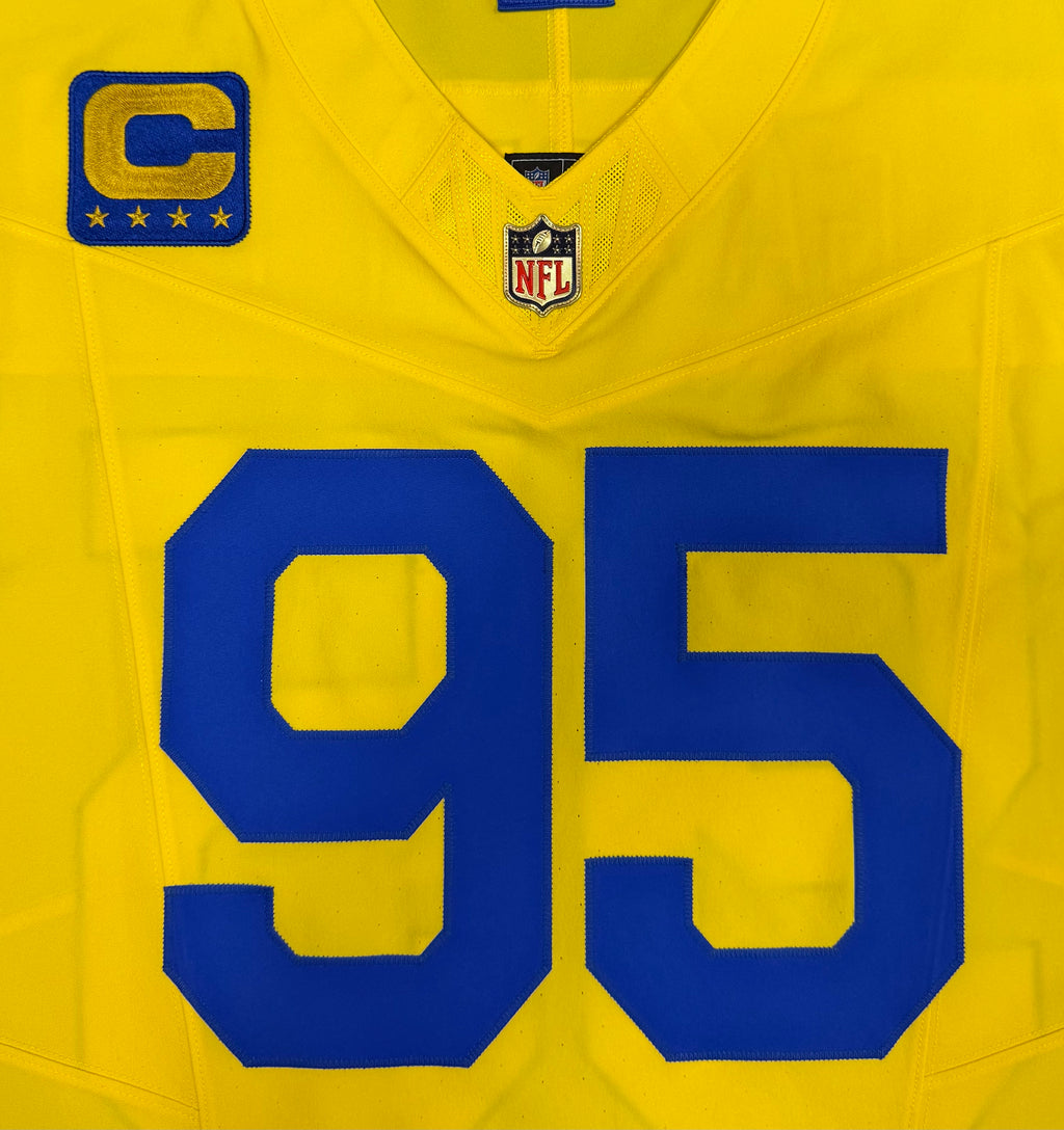 Myles Garrett Los Angeles Rams Jersey #95 Nike Vapor FUSE Elite Yellow Size 40 (Medium) NFL