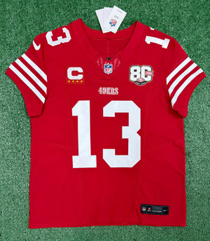 Brock Purdy San Francisco 49ers Jersey #13 Nike Vapor FUSE Elite Red Size 44 (Large) NFL