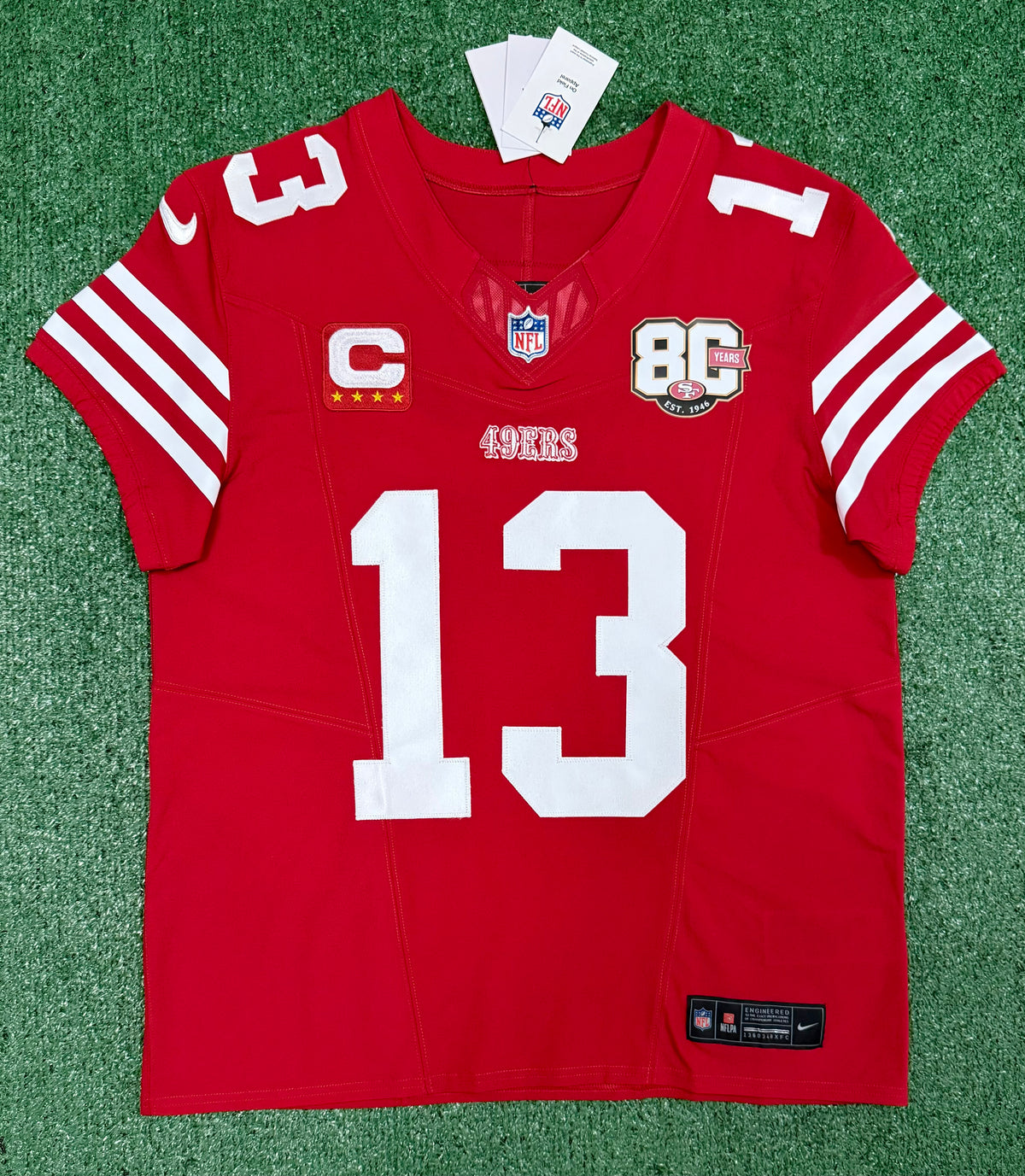 Brock Purdy San Francisco 49ers Jersey #13 Nike Vapor FUSE Elite Red Size 44 (Large) NFL