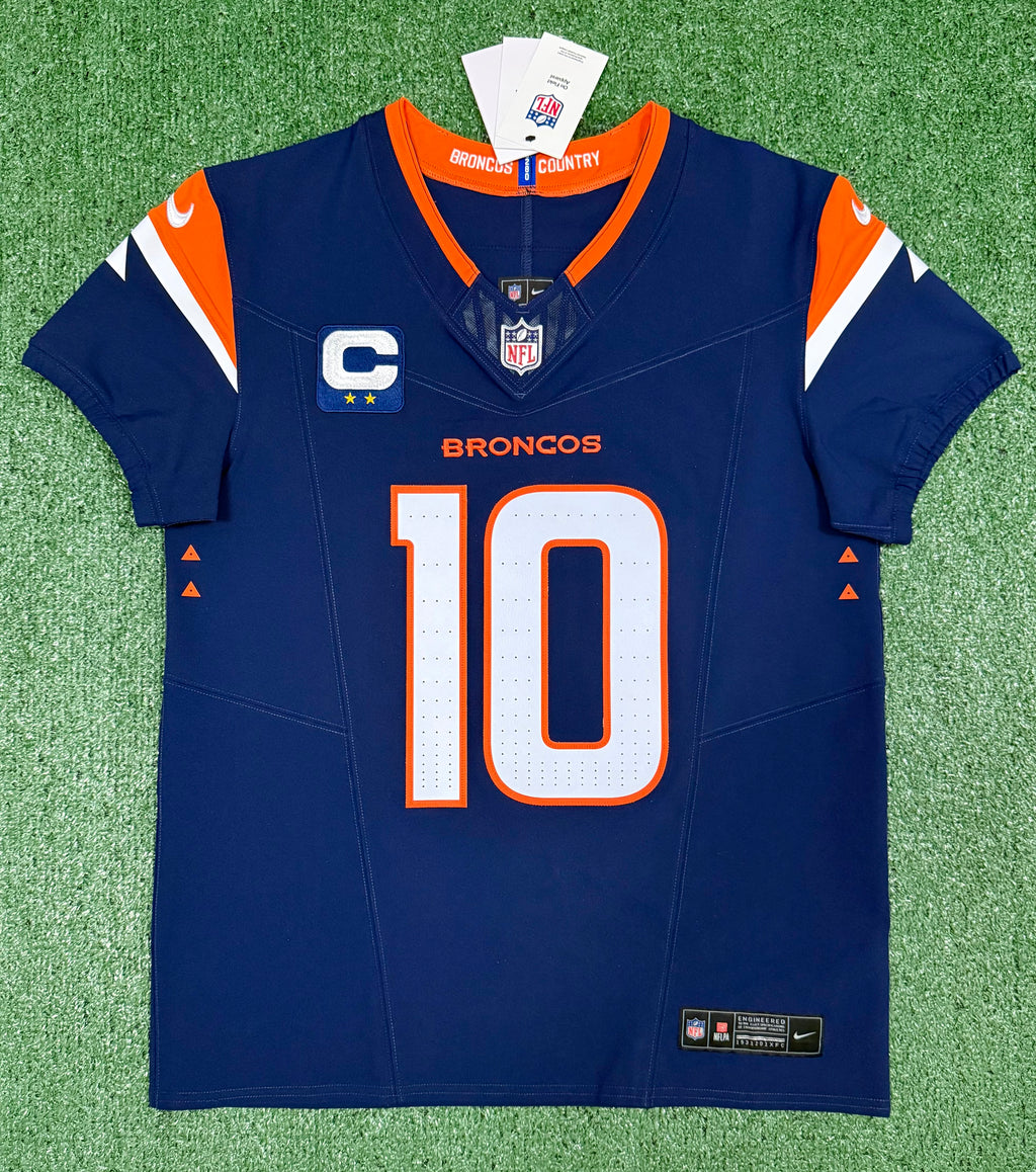 Bo Nix Denver Broncos Jersey #10 Nike Vapor Fuse Elite Navy Size 40 (M) NFL