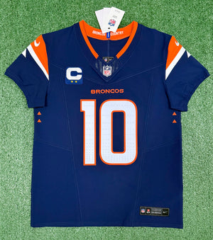 Bo Nix Denver Broncos Jersey #10 Nike Vapor Fuse Elite Navy Size 40 (M) NFL