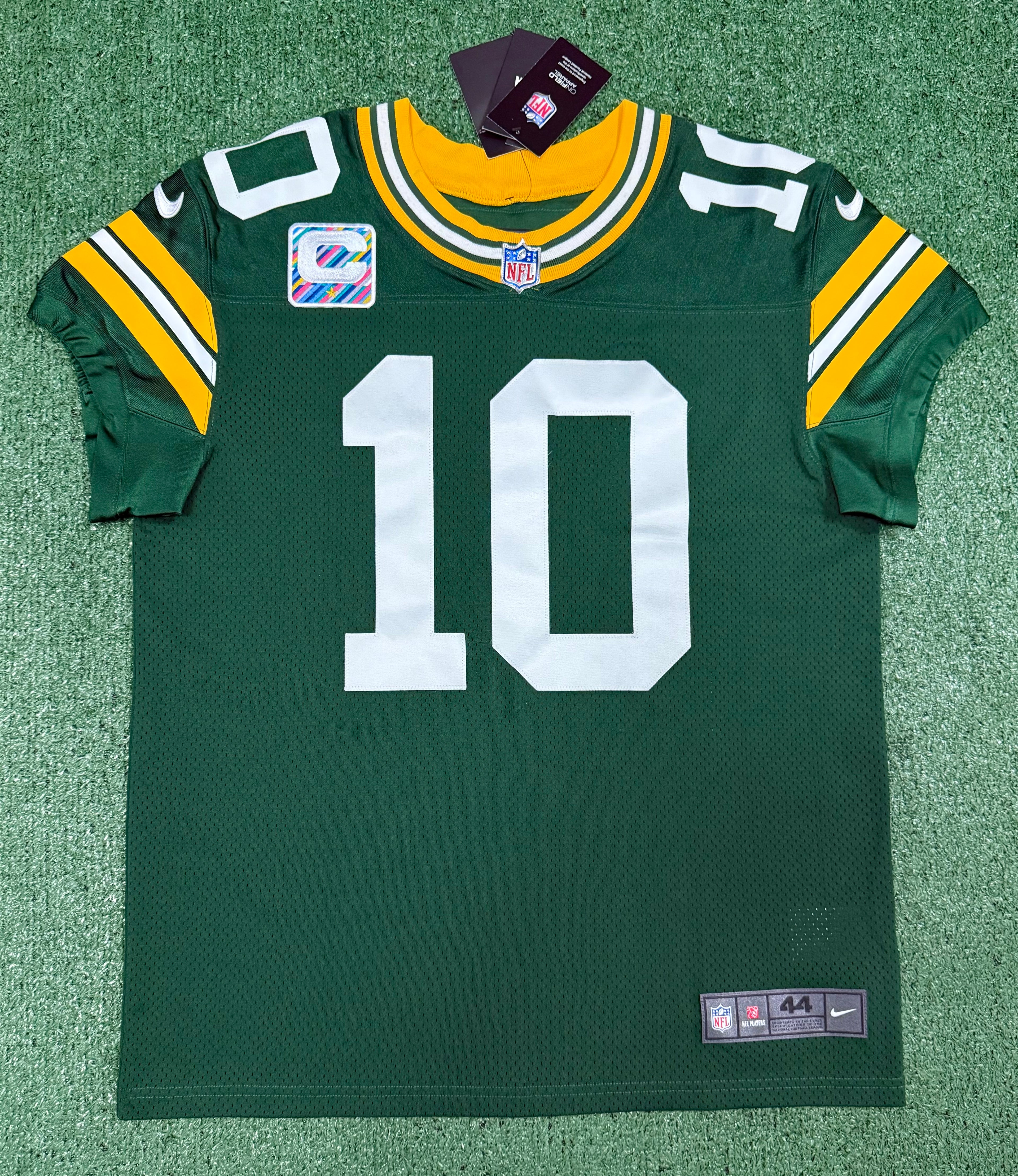 Jordan Love Green Bay Packers Jersey #10 Nike Vapor Elite Green Size 44 (Large) NFL