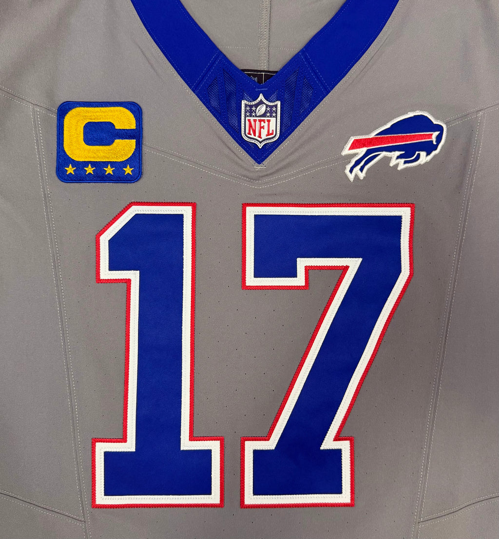 Josh Allen Buffalo Bills Jersey #17 Nike Vapor Fuse Elite Gray Size 44 (L) NFL