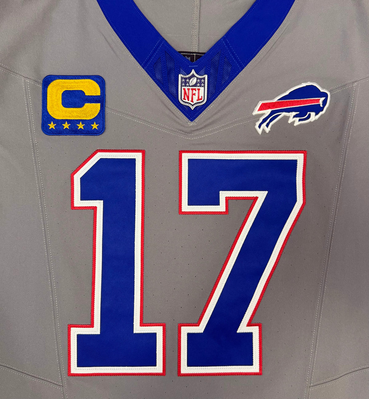 Josh Allen Buffalo Bills Jersey #17 Nike Vapor Fuse Elite Gray Size 44 (L) NFL