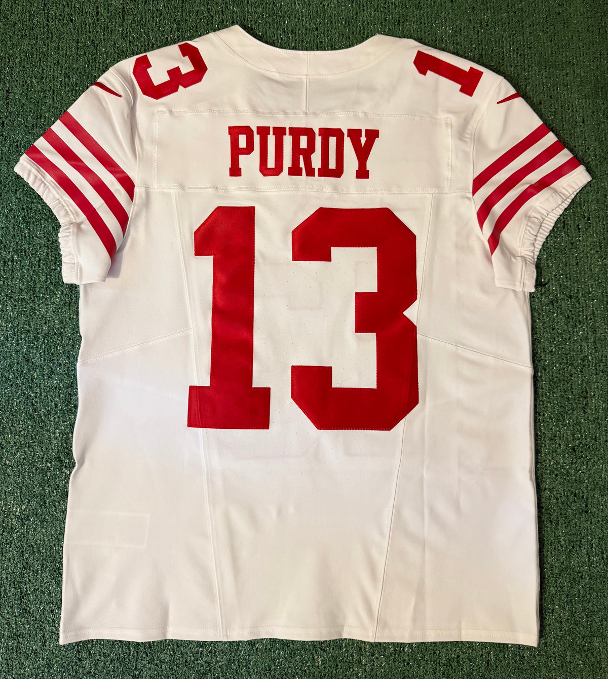 Brock Purdy San Francisco 49ers Jersey #13 Nike Vapor FUSE Elite White Size 44 (Large) NFL