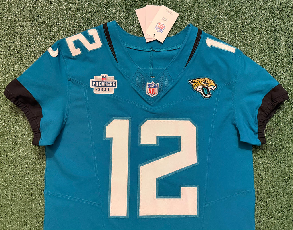Travis Hunter Jacksonville Jaguars Jersey #12 Nike Vapor Fuse Elite Teal Size 40 (M) NFL