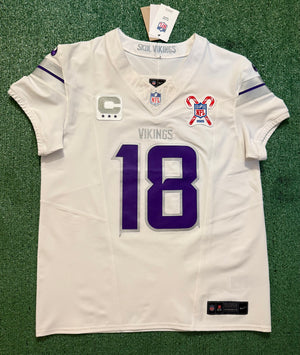 Justin Jefferson Minnesota Vikings Jersey #18 Nike Vapor FUSE Elite White Size 44 (Large) NFL