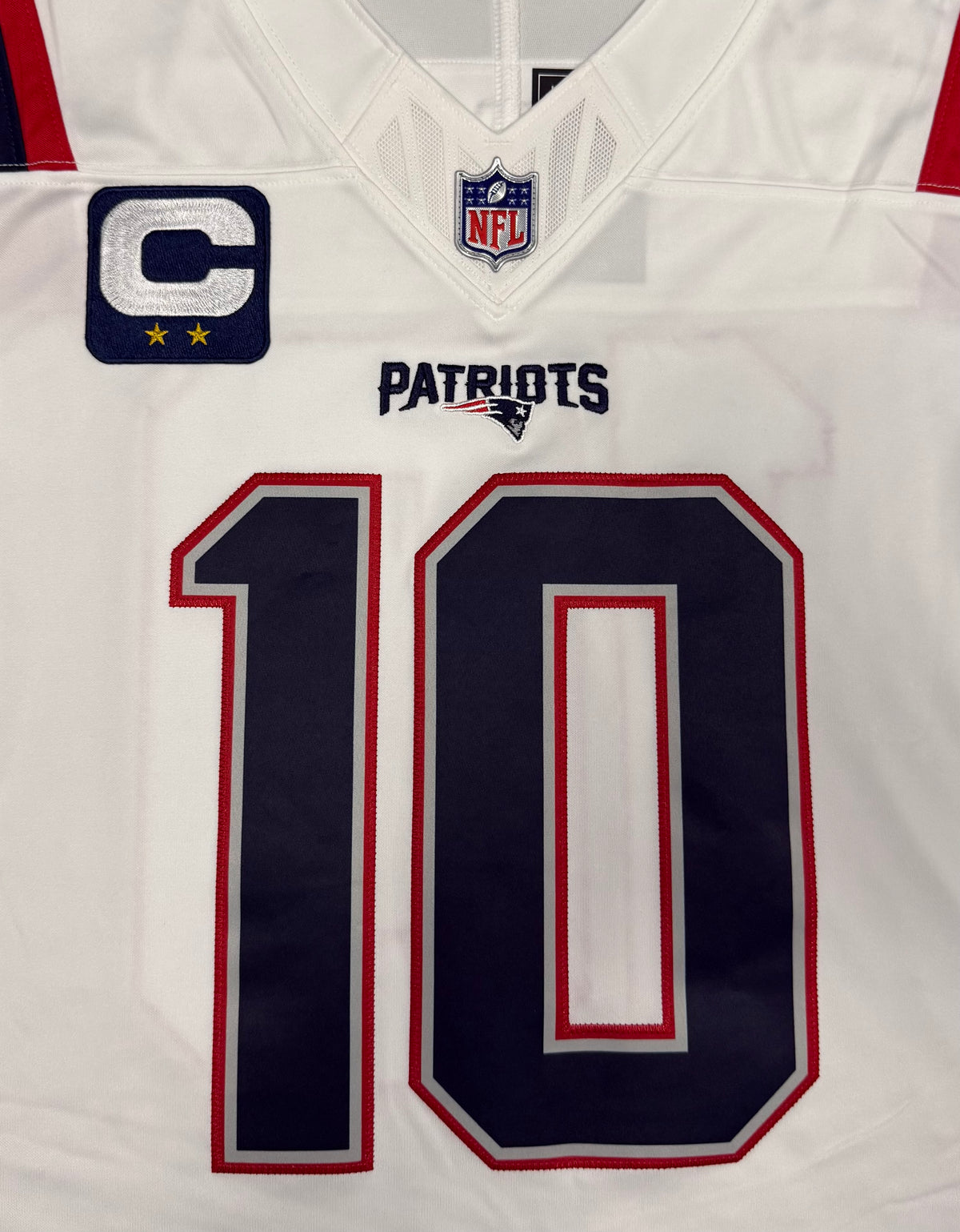 Drake Maye New England Patriots Jersey #10 Nike Vapor Fuse Limited White Size (Medium) NFL