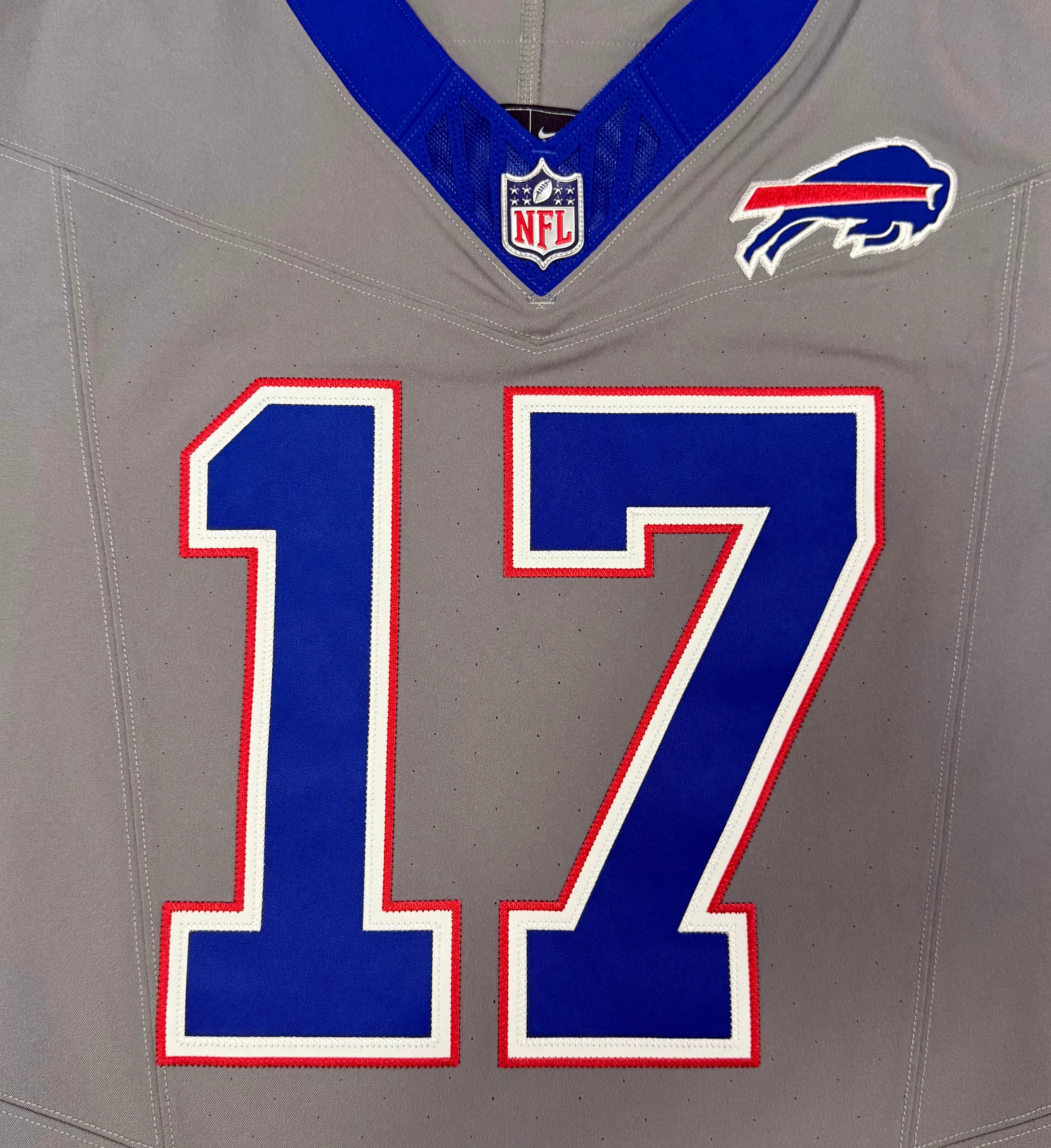 Josh Allen Buffalo Bills Jersey #17 Nike Vapor Fuse Elite Gray Size 48 (XL) NFL