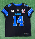 Amon Ra St Brown Detroit Lions Jersey #14 Nike Vapor FUSE Elite Black Size 44 (Large) NFL
