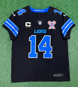 Amon Ra St Brown Detroit Lions Jersey #14 Nike Vapor FUSE Elite Black Size 44 (Large) NFL