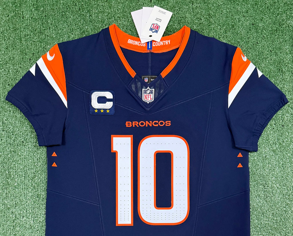 Bo Nix Denver Broncos Jersey #10 Nike Vapor Fuse Elite Navy Size 40 (M) NFL