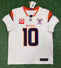 Bo Nix Denver Broncos Jersey #10 Nike Vapor Fuse Elite White Size 44 (L) NFL