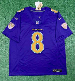 Lamar Jackson Baltimore Ravens Jersey #8 Nike Vapor FUSE Limited Purple Size (XL) NFL