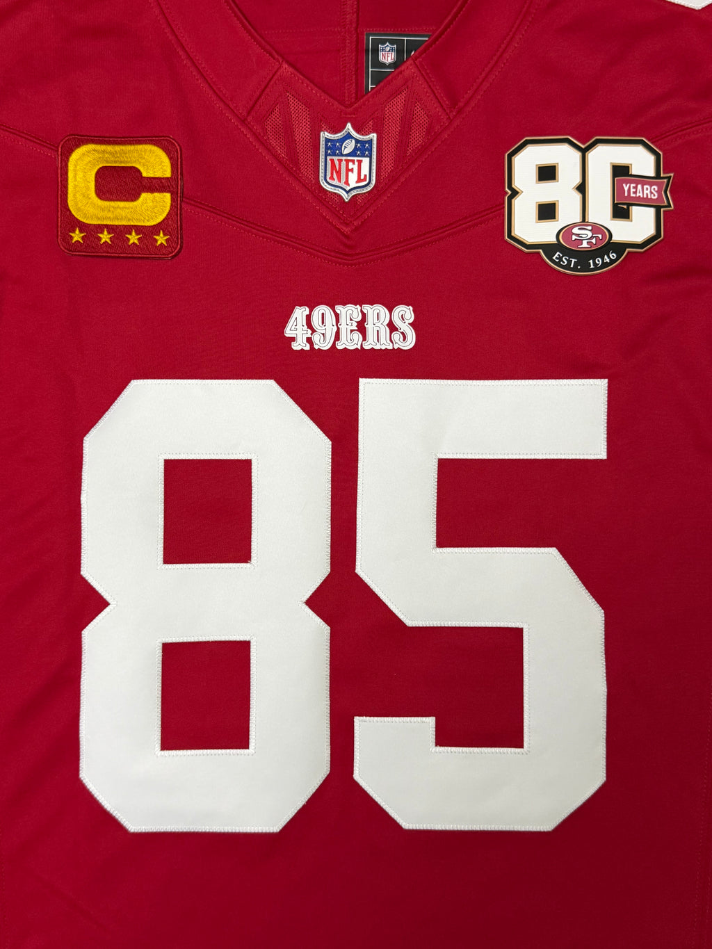 George Kittle San Francisco 49ers Jersey #85 Nike Vapor Fuse Limited Stitched Red Size (Large) NFL
