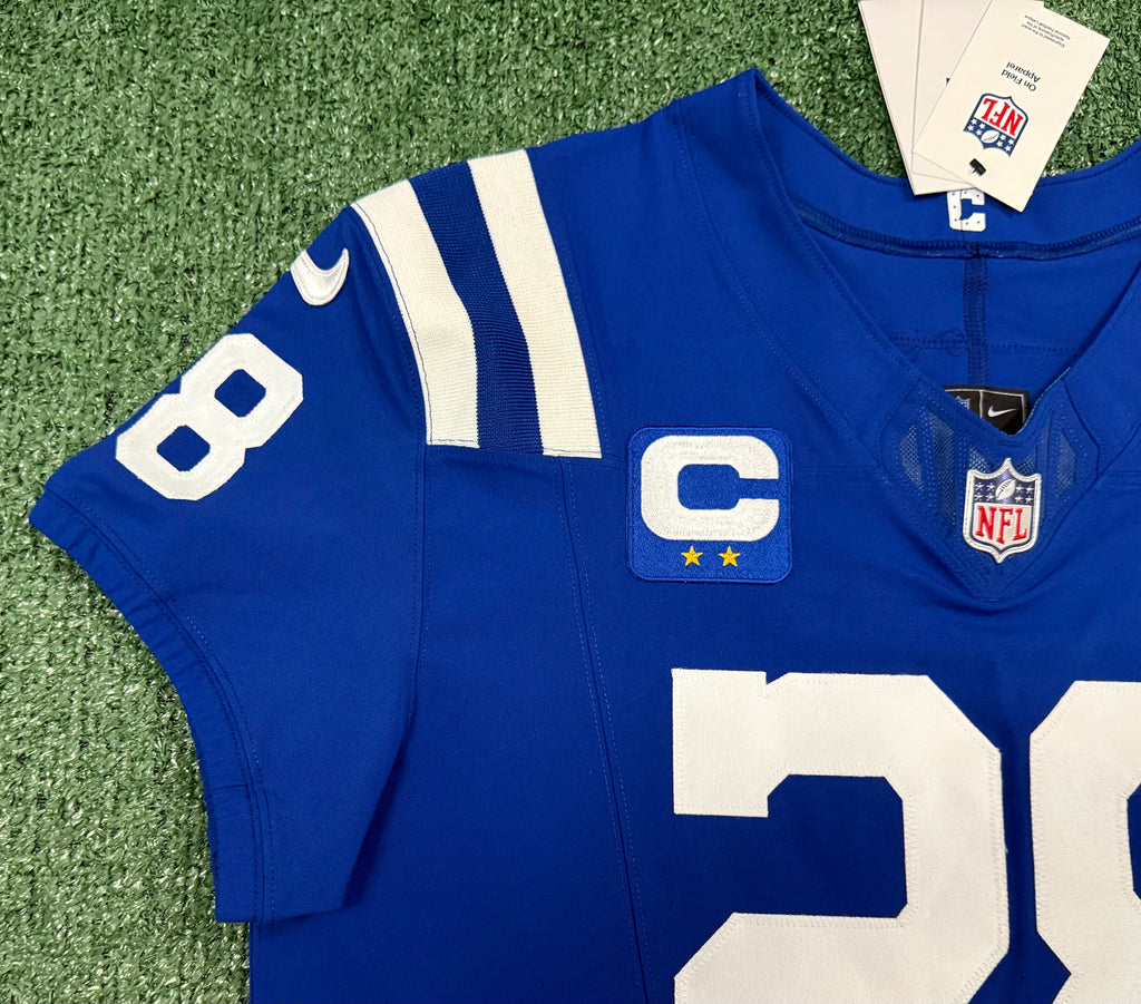 Jonathan Taylor Indianapolis Colts Jersey #28 Nike Vapor Fuse Elite Blue Size 44 (L) NFL
