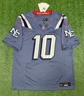 Drake Maye New England Patriots Jersey #10 Nike Vapor Fuse Limited Rivalry Blue Size (Large) NFL