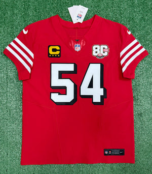 Fred Warner San Francisco 49ers Jersey #54 Nike Vapor FUSE Elite Red Size 44 (Large) NFL