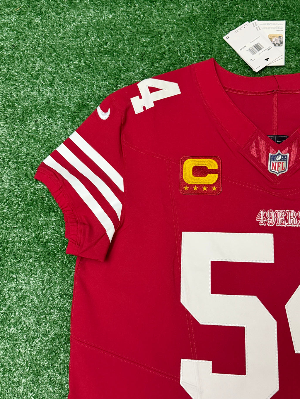 Fred Warner San Francisco 49ers Jersey #54 Nike Vapor FUSE Elite Red Size 48 (XL) NFL