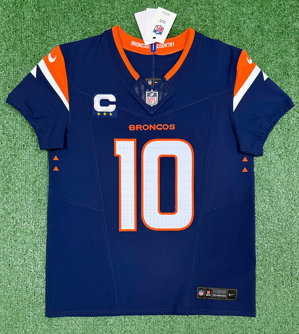 Bo Nix Denver Broncos Jersey #10 Nike Vapor Fuse Elite Navy Size 40 (M) NFL