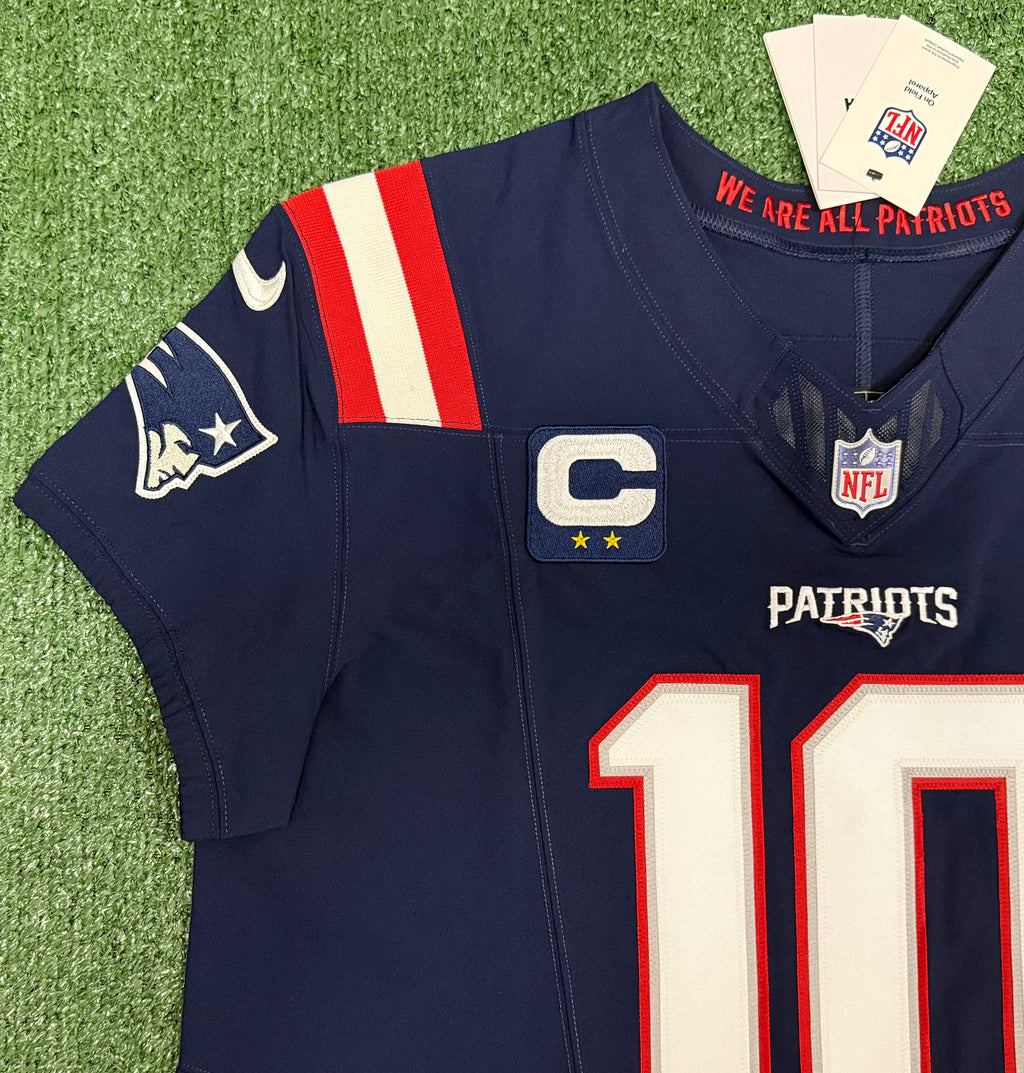 Drake Maye New England Patriots Jersey #10 Nike Vapor Fuse Elite Blue Size 48 (XL) NFL