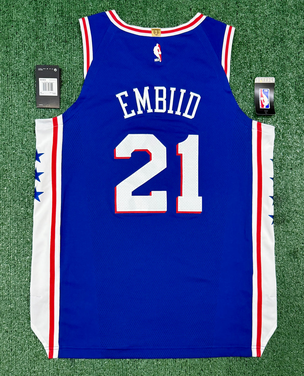 Joel Embid Philadelphia 76ers Jersey #21 Nike AeroSwift Authentic Blue Size 48 (L) NBA
