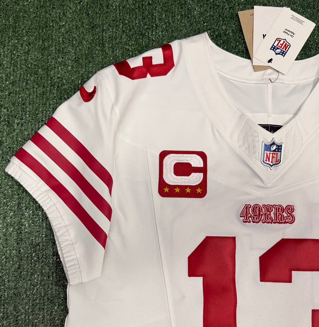 Brock Purdy San Francisco 49ers Jersey #13 Nike Vapor FUSE Elite White Size 44 (Large) NFL