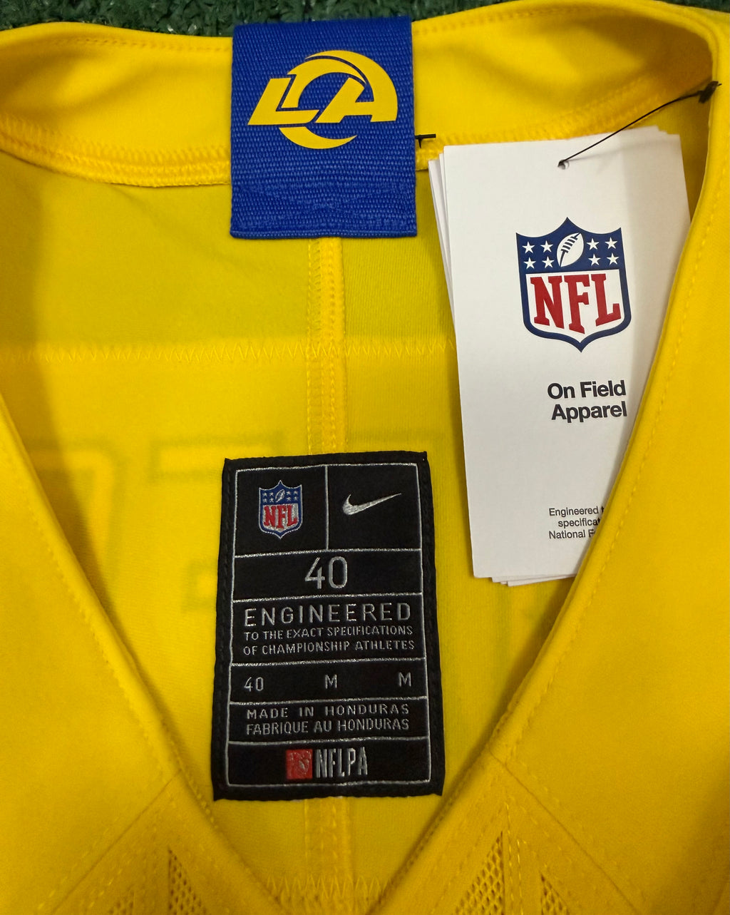 Matthew Stafford Los Angeles Rams Jersey #9 Nike Vapor FUSE Elite Yellow Size 40 (Medium) NFL