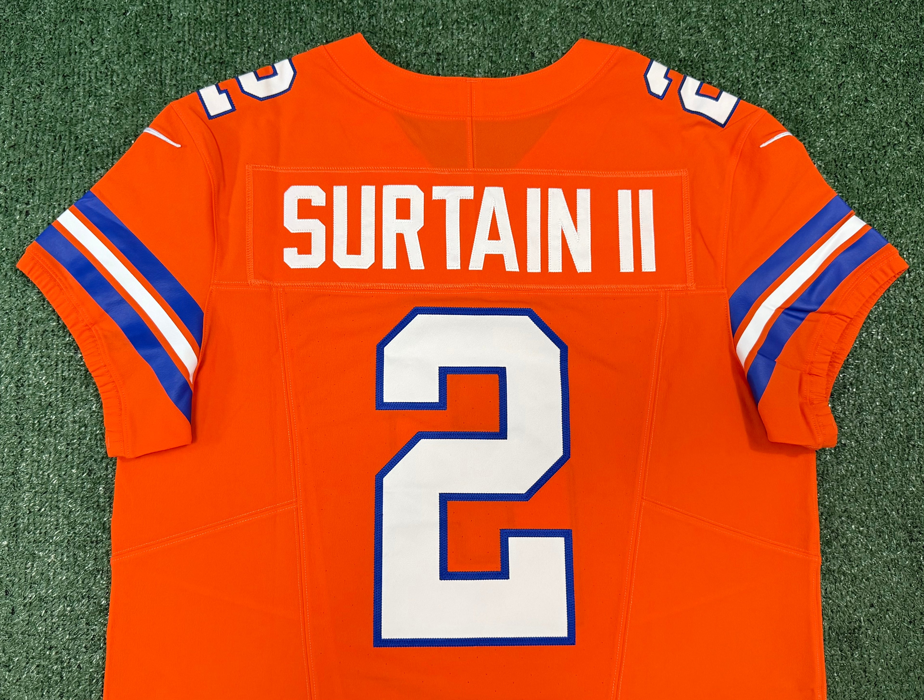 Pat Surtain II Denver Broncos Jersey #2 Nike Vapor Fuse Elite Orange Size 44 (Large) NFL