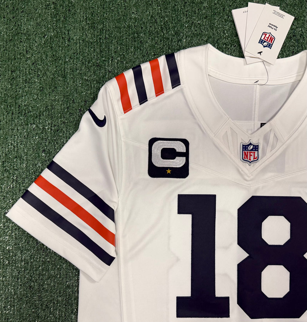 Caleb Williams Chicago Bears Jersey #18 Nike Vapor FUSE Stitched Limited White Size (Medium) NFL