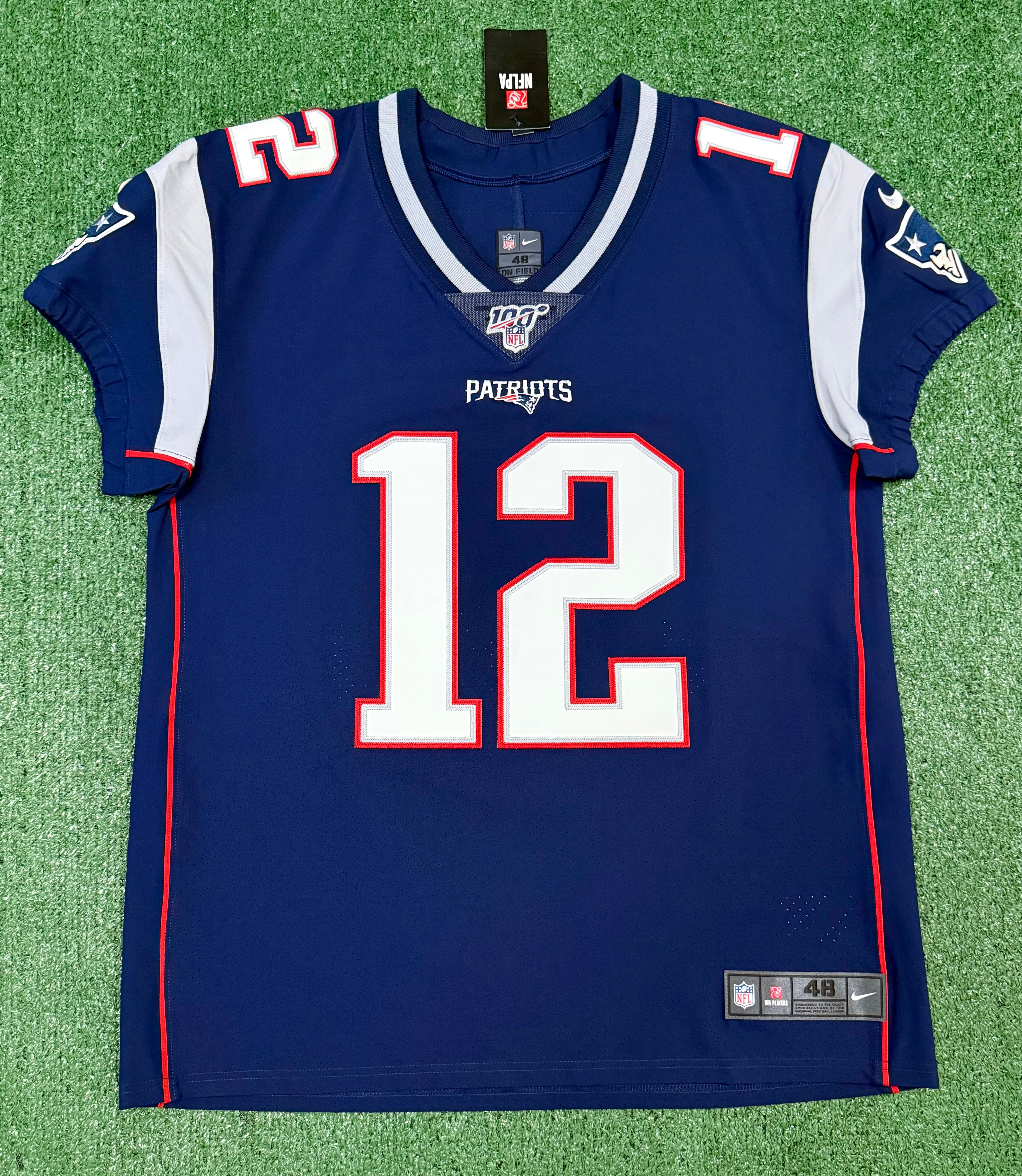 Tom Brady New England Patriots Jersey #12 Nike Vapor Elite Blue Size 48 (XL) NFL