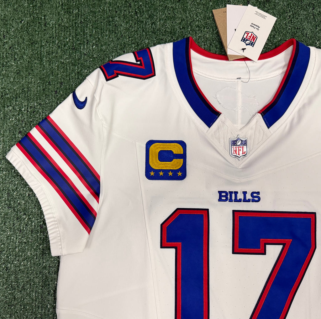 Josh Allen Buffalo Bills Jersey #17 Nike Vapor Fuse Elite White Size 44 (L) NFL