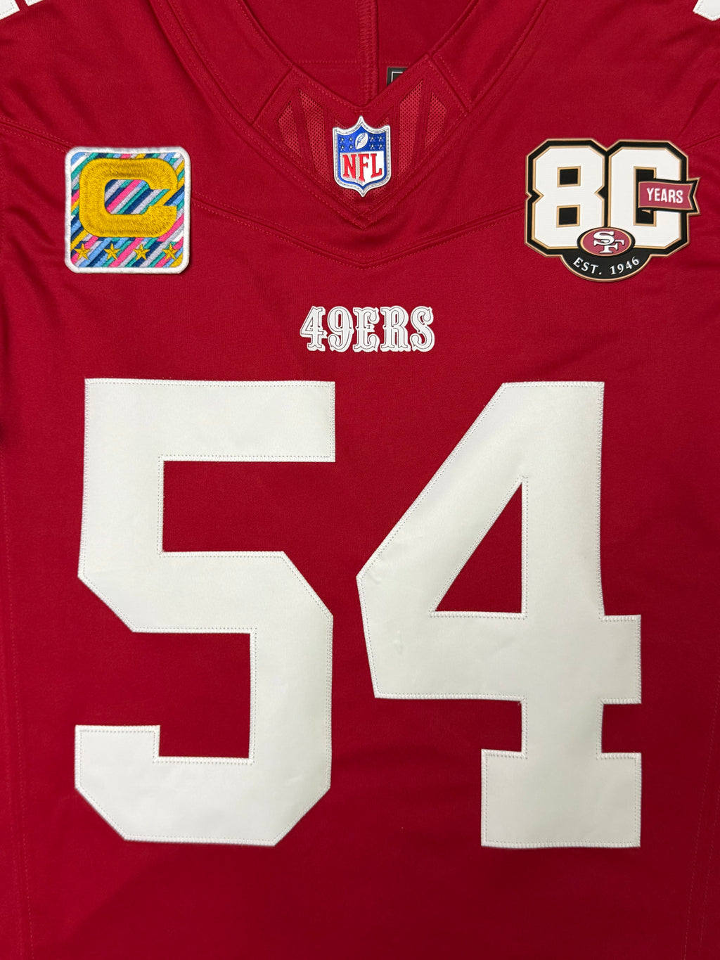 Fred Warner San Francisco 49ers Jersey #54 Nike Vapor Fuse Limited Stitched Red Size (Medium) NFL