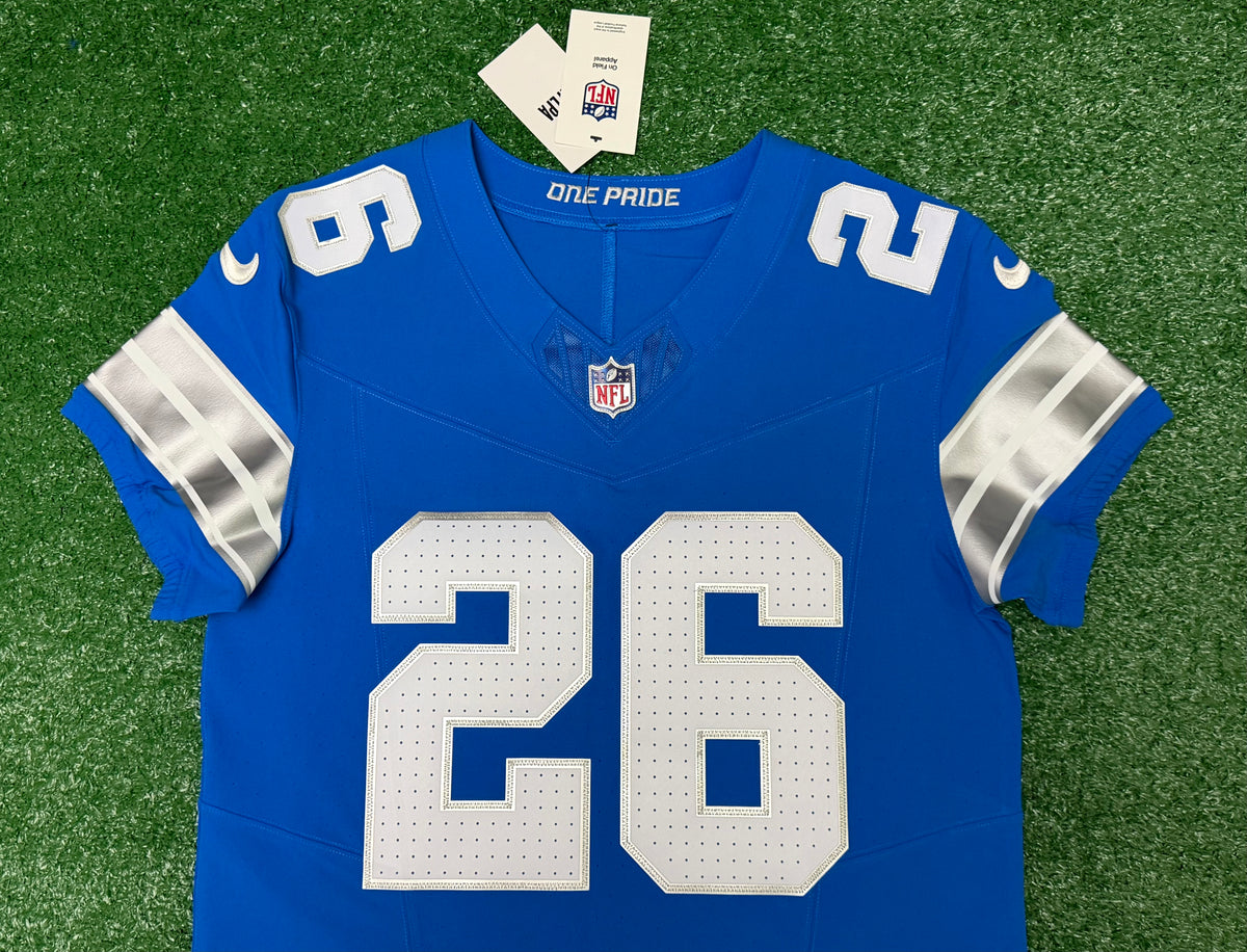 Jahmyr Gibbs Detroit Lions Jersey #26 Nike Vapor FUSE Elite Blue Size 40 (Medium) NFL