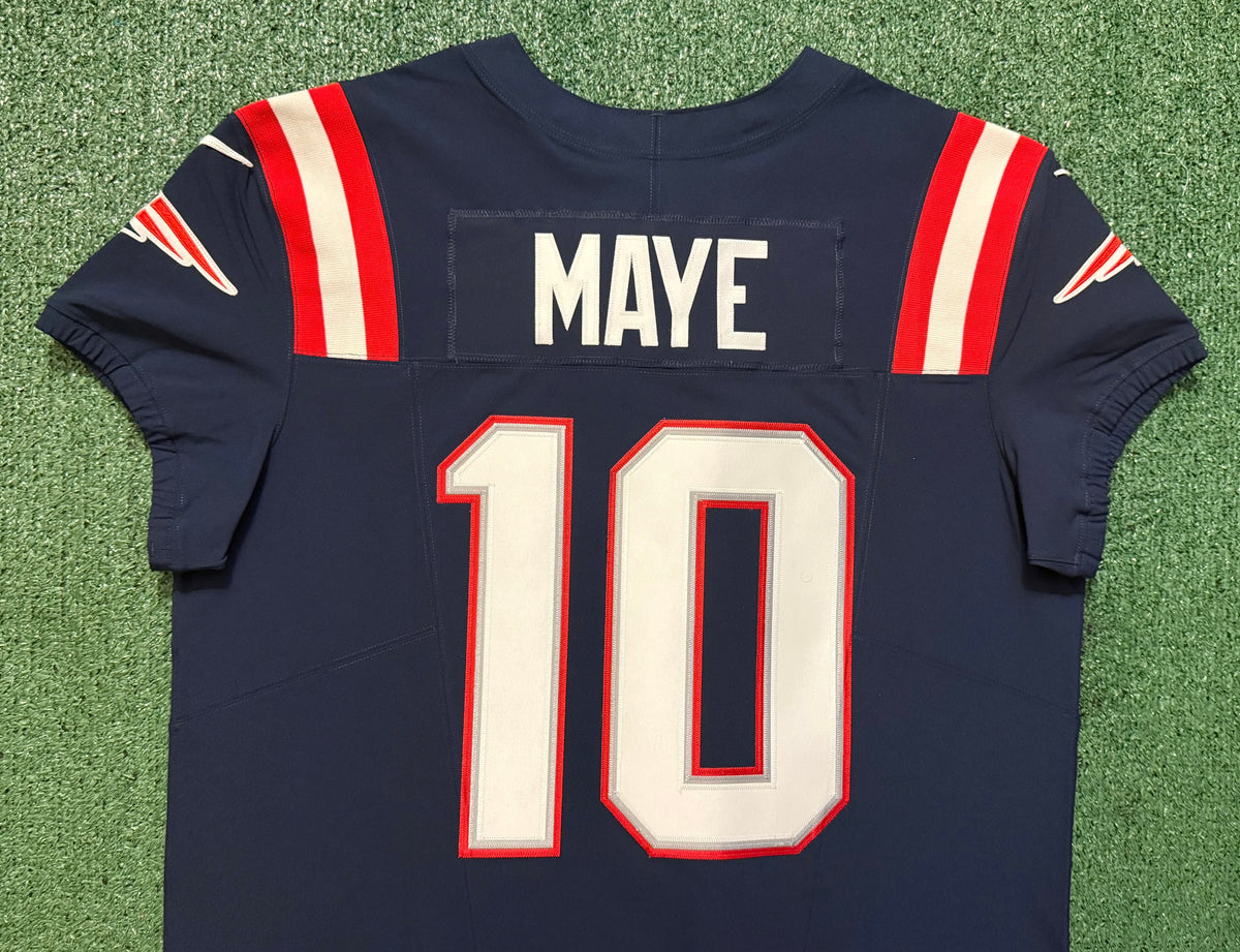 Drake Maye New England Patriots Jersey #10 Nike Vapor Fuse Elite Blue Size 48 (XL) NFL