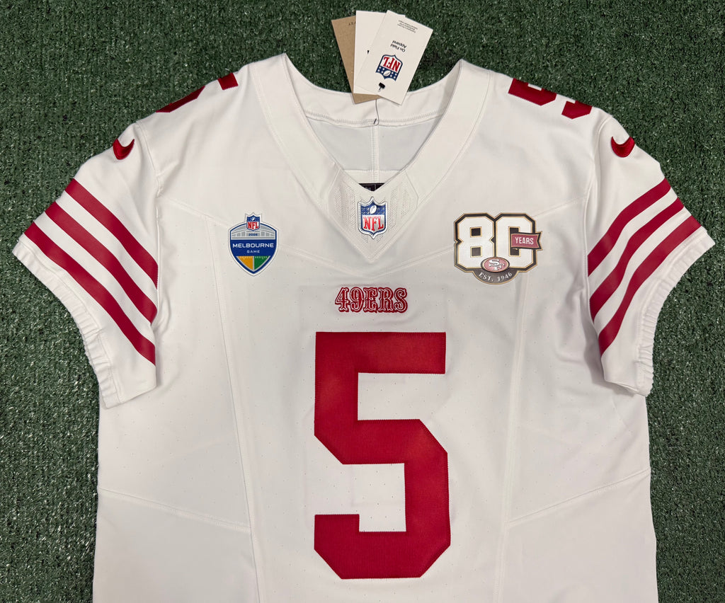 Mike Evans San Francisco 49ers Jersey #5 Nike Vapor FUSE Elite White Size 44 (Large) NFL