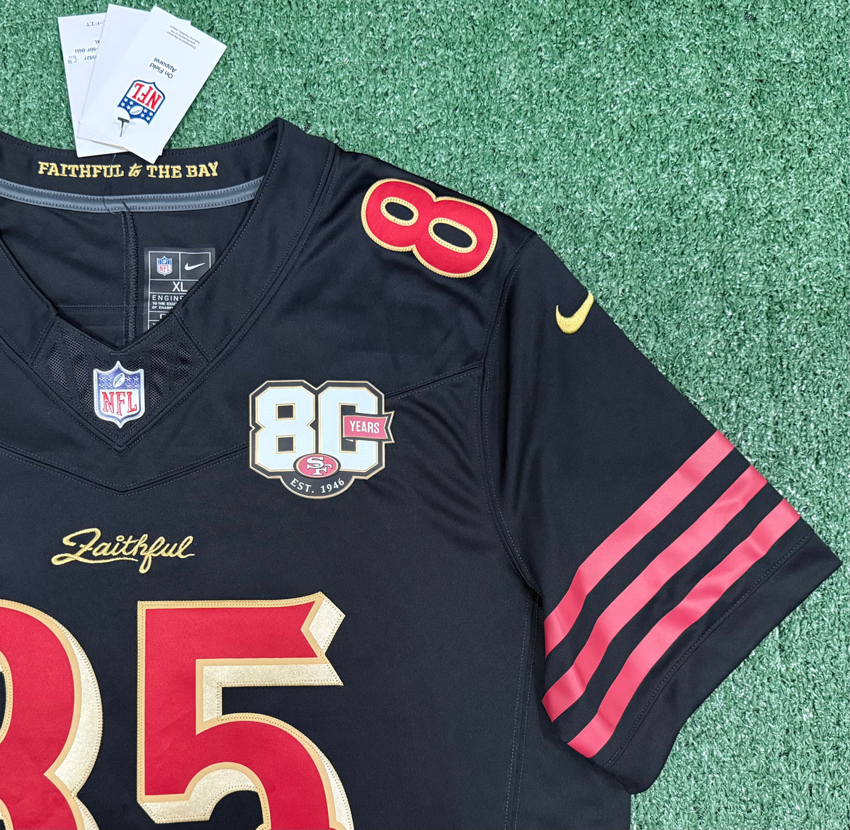 George Kittle San Francisco 49ers Jersey #85 Nike Vapor Fuse Limited Rivalry Black Size (XL) NFL