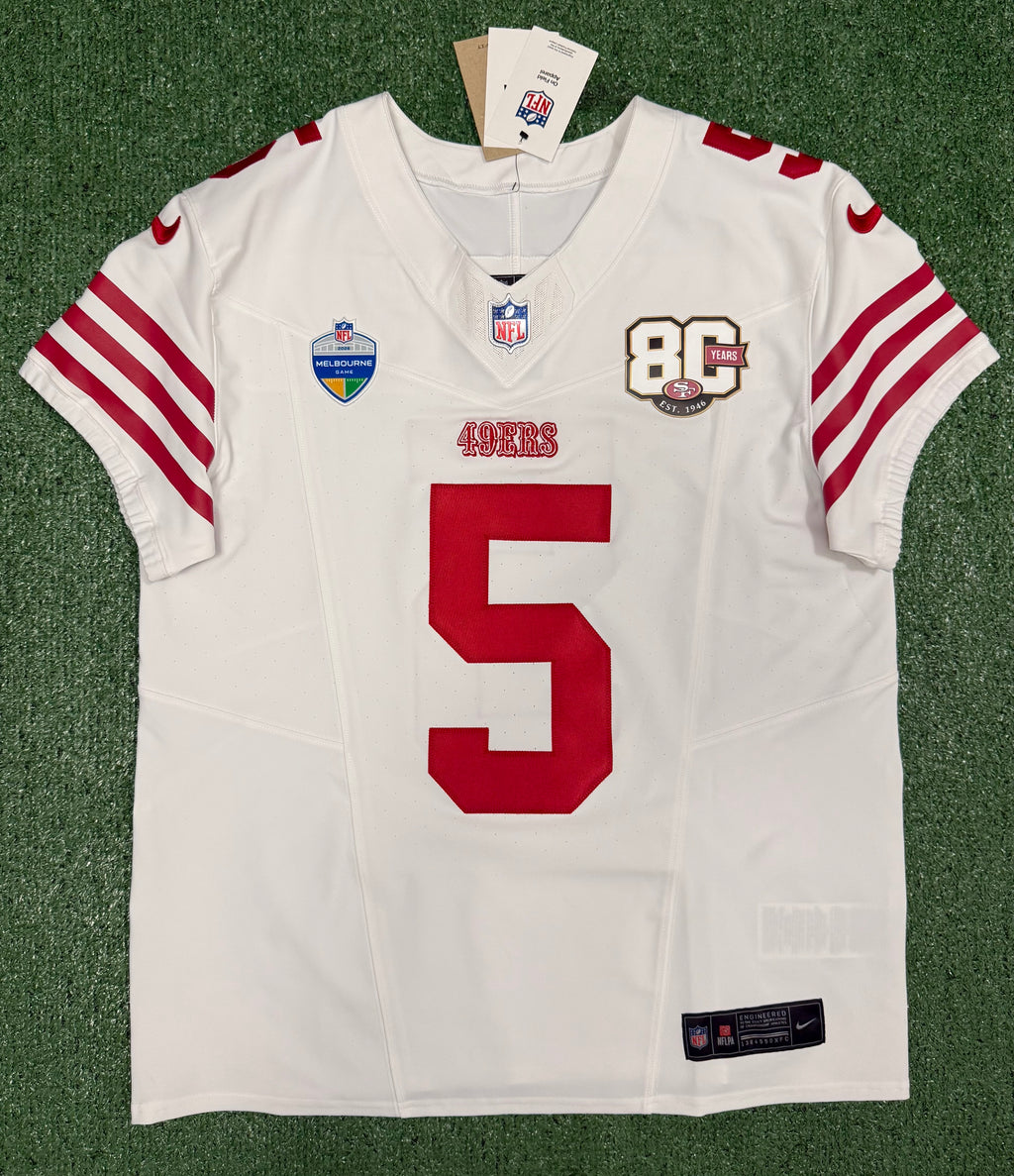 Mike Evans San Francisco 49ers Jersey #5 Nike Vapor FUSE Elite White Size 44 (Large) NFL