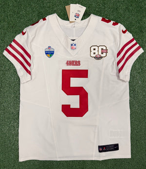 Mike Evans San Francisco 49ers Jersey #5 Nike Vapor FUSE Elite White Size 44 (Large) NFL