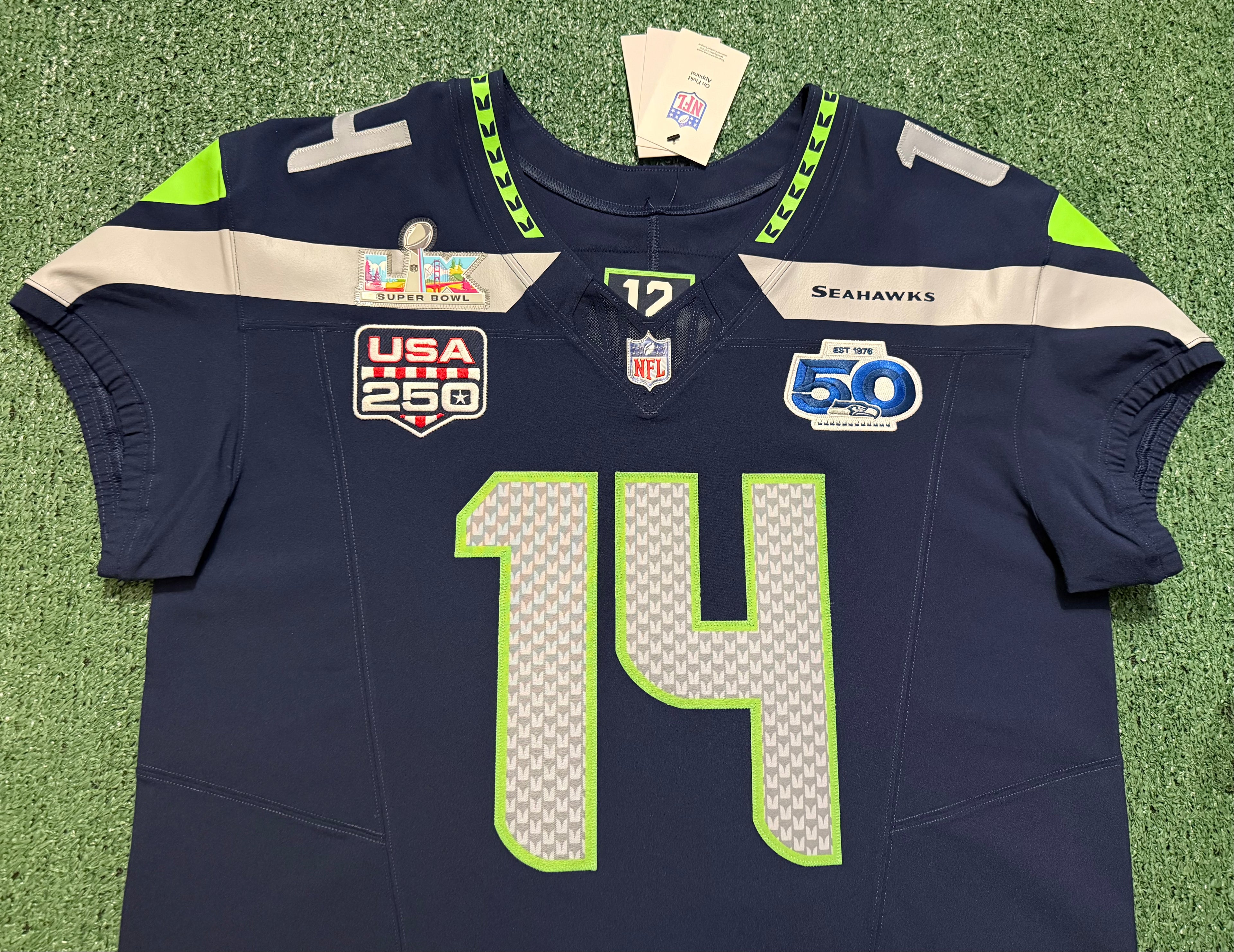Sam Darnold Seattle Seahawks Jersey #14 Nike Vapor FUSE Elite Navy Size 48 (XL) NFL