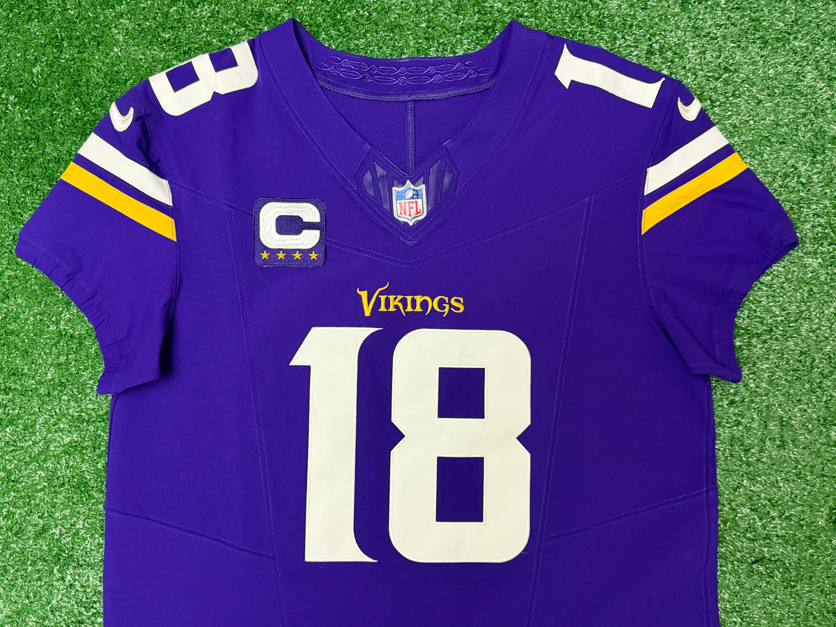 Justin Jefferson Minnesota Vikings Jersey #18 Nike Vapor FUSE Elite Purple Size 44 (Large) NFL