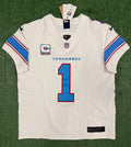Cam Ward Tennessee Titans Jersey #1 Nike Vapor Fuse Elite White Size 44 (L) NFL