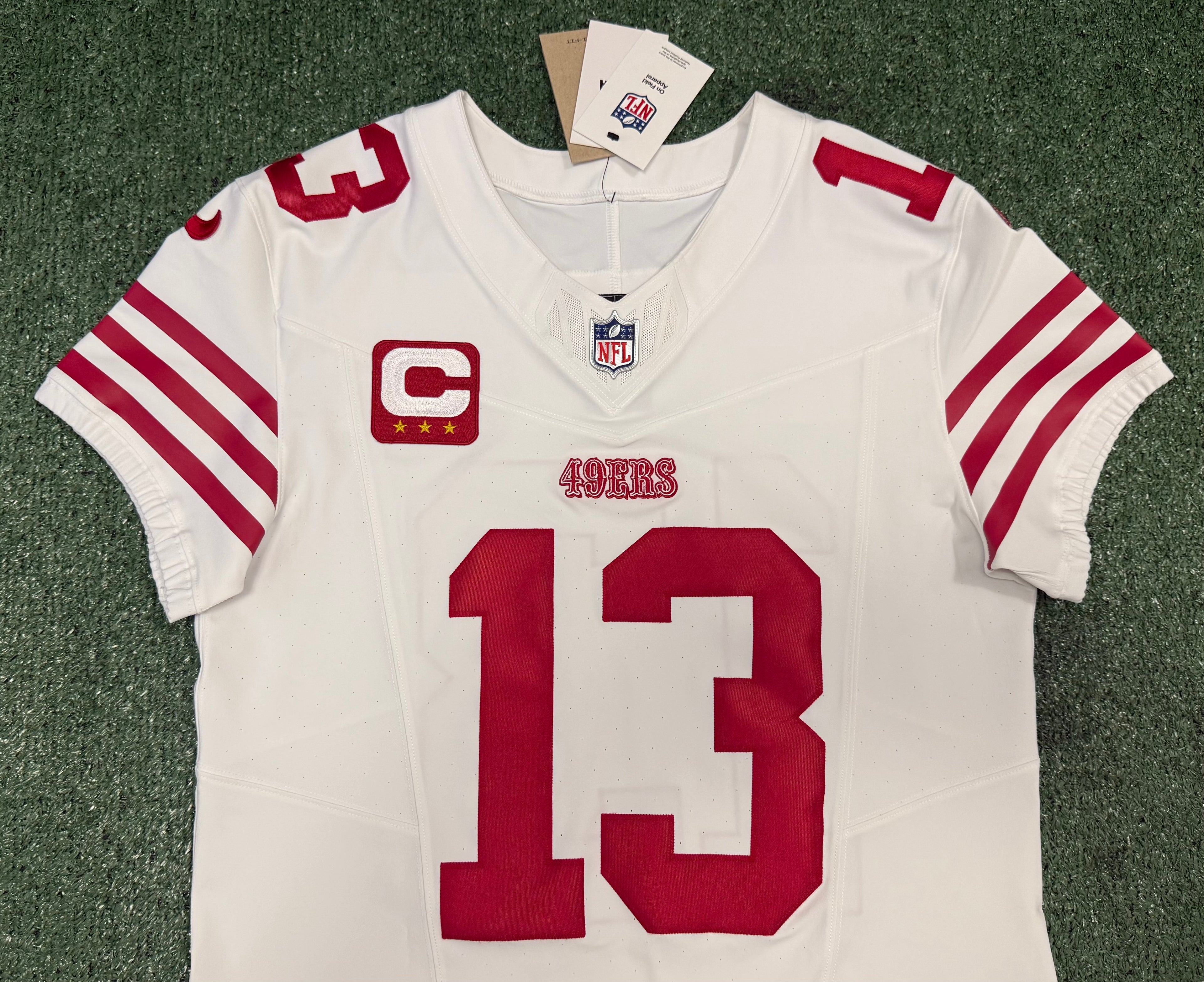 Brock Purdy San Francisco 49ers Jersey #13 Nike Vapor FUSE Elite White Size 40 (Medium) NFL