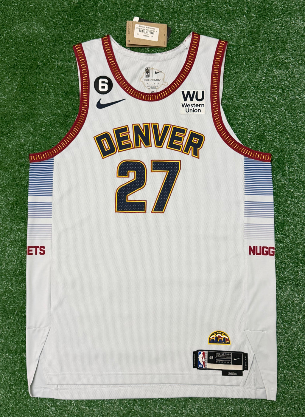 Jamal Murray Denver Nuggets Jersey #27 Nike ADV Authentic Gray Size 48 (L) NBA
