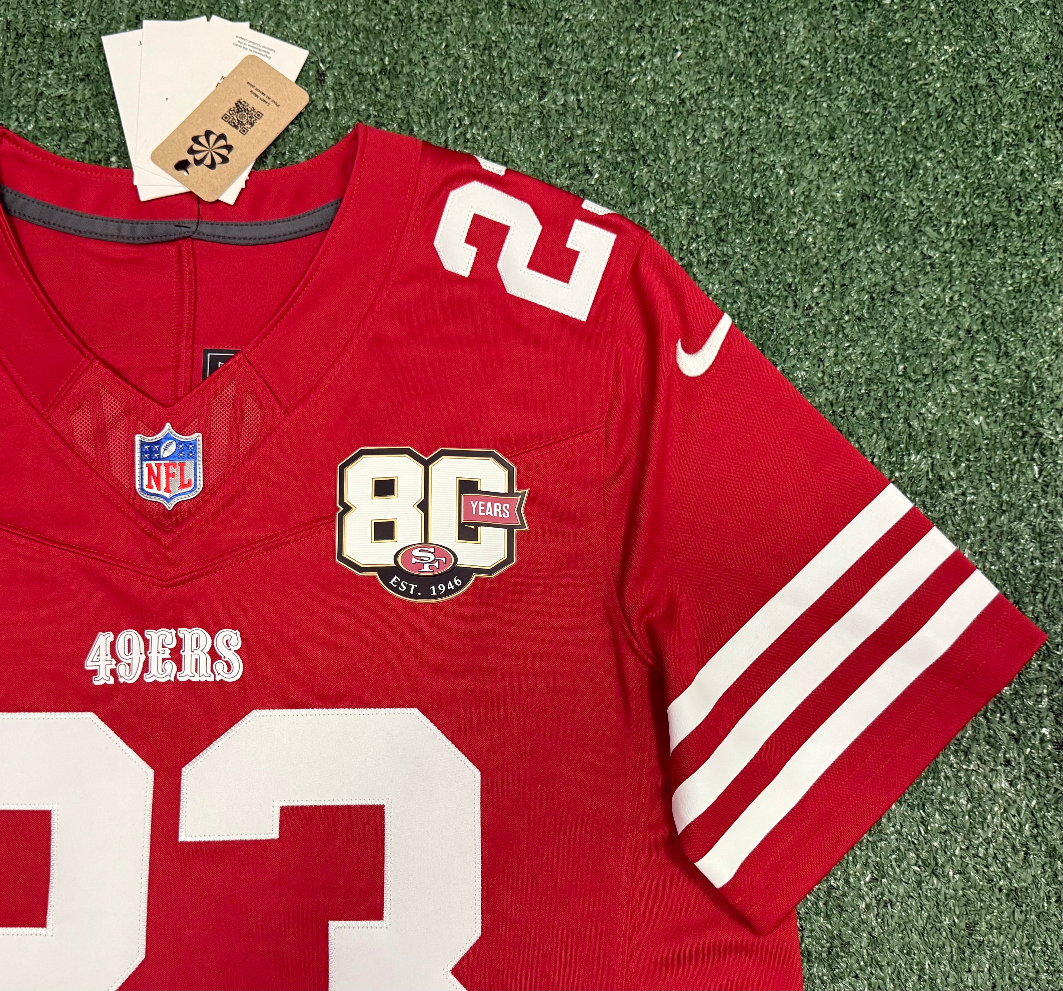 Christian McCaffrey San Francisco 49ers Jersey #23 Nike Vapor Fuse Limited Stitched Red Size (Large) NFL